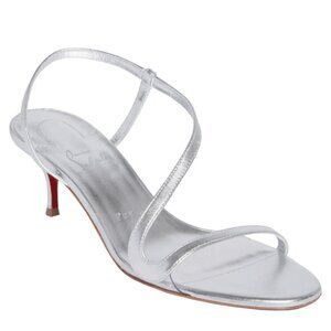 Christian Louboutin ROSALIE 55 Strappy Metallic Sling Sandals Heels Shoes